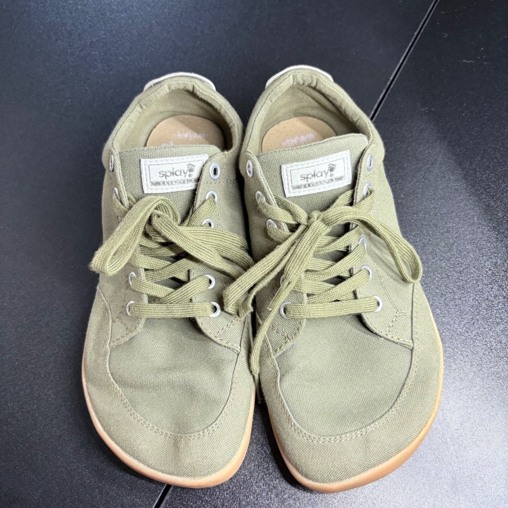Splay Freestyle Barefoot zero drop cotton canvas pine green toe box size 8